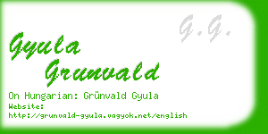 gyula grunvald business card